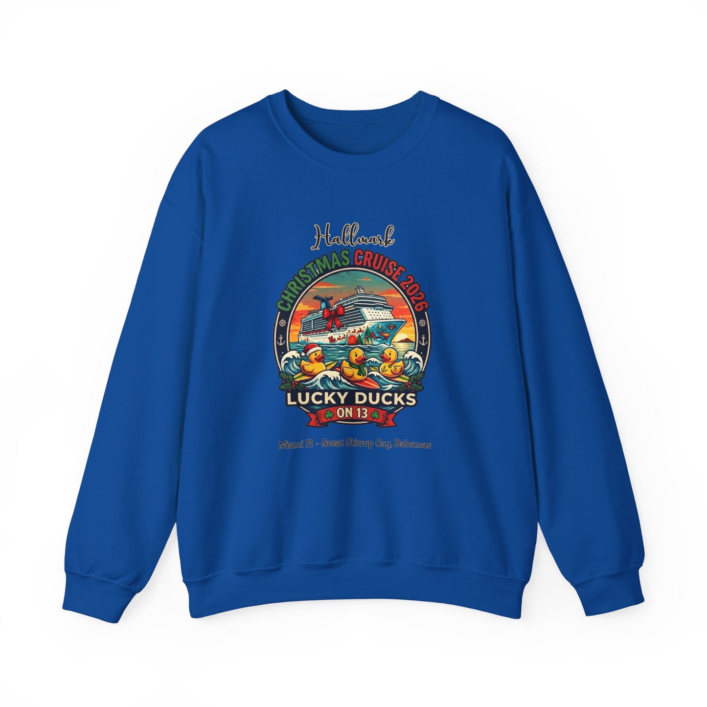 HM Christmas Cruise Surfing Lucky Ducks on 13 Crewnecks