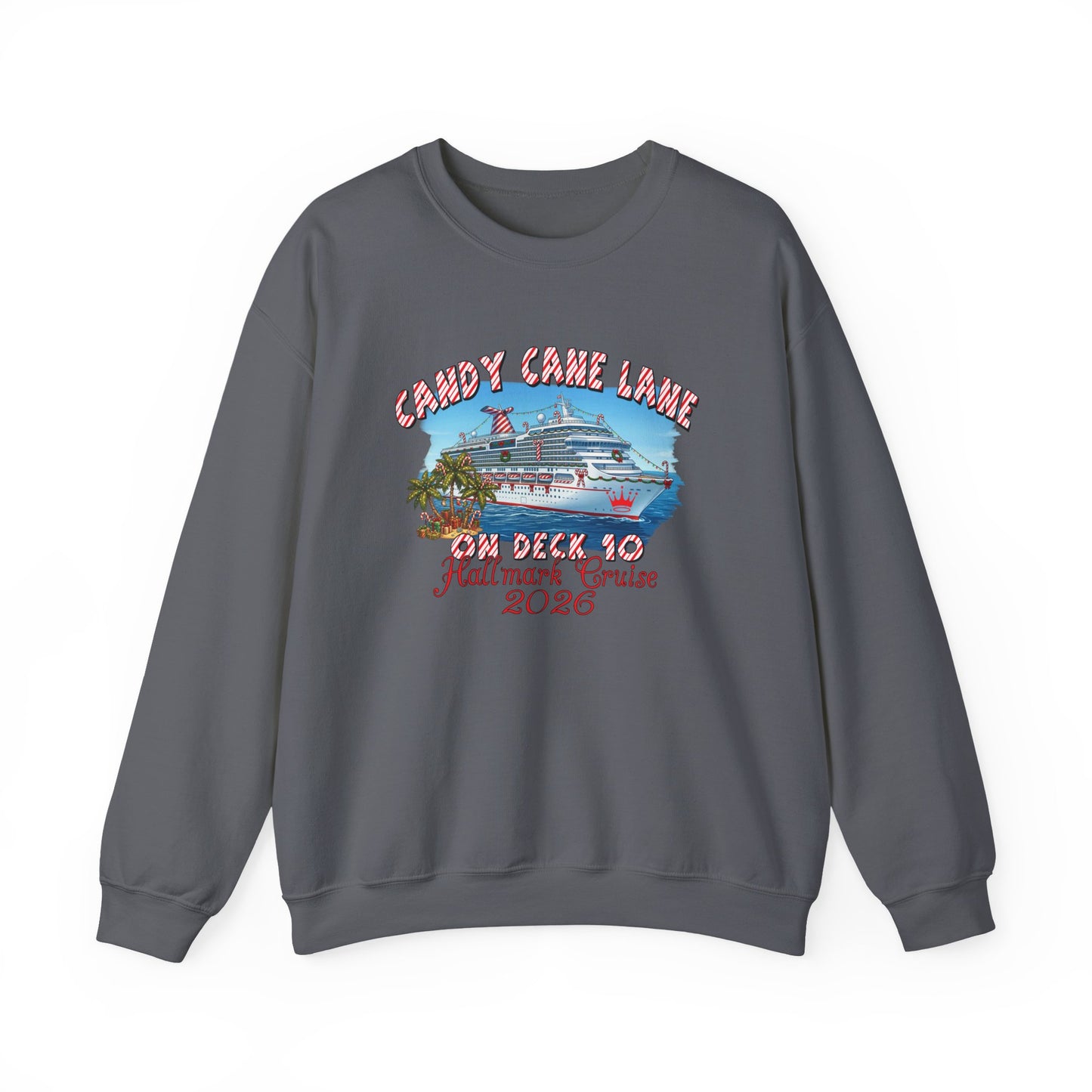 Candy Cane Lane on Deck 10 HM Cruise Crewneck