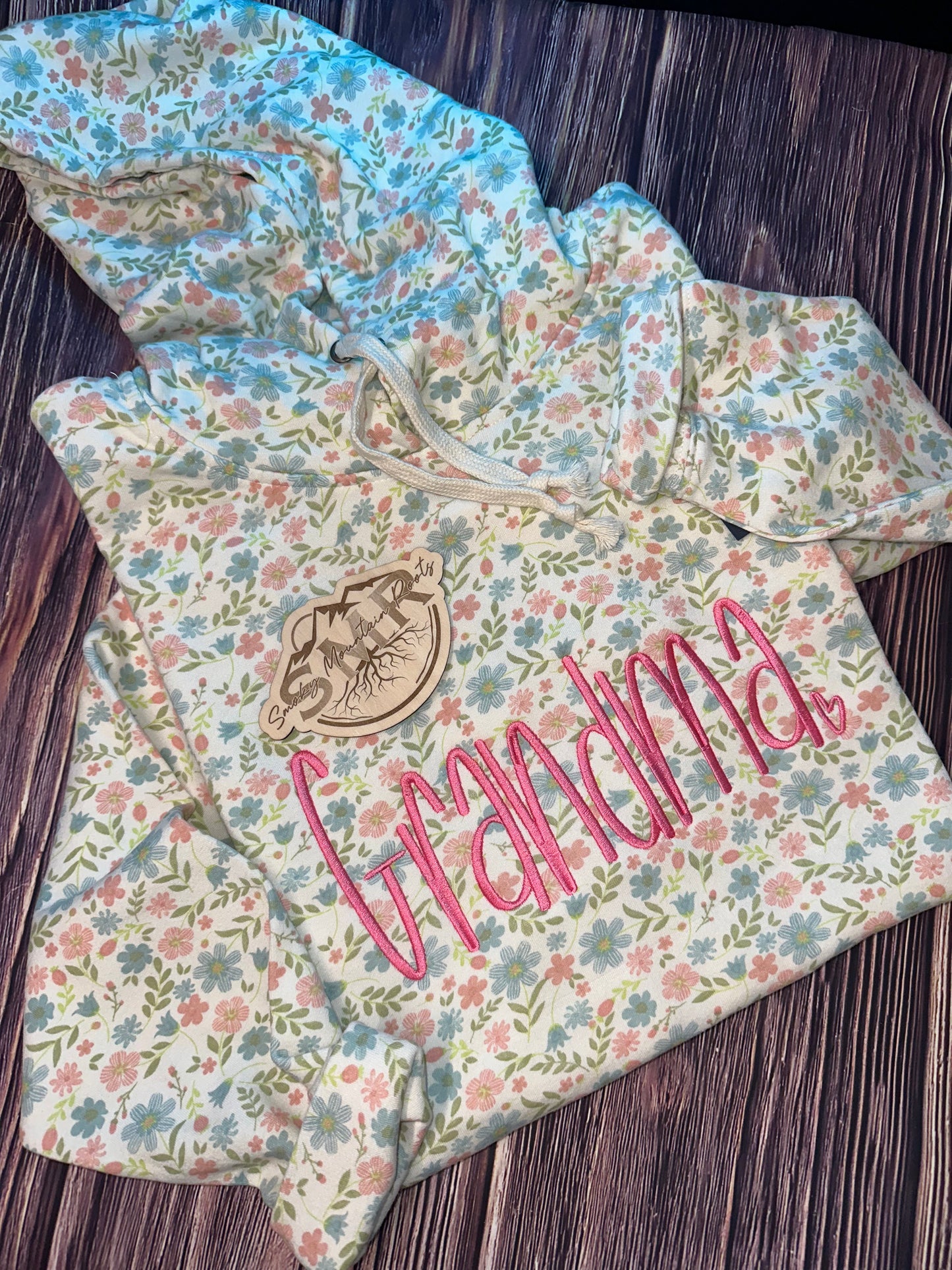 Floral Hooded Personalized Sweatshirt