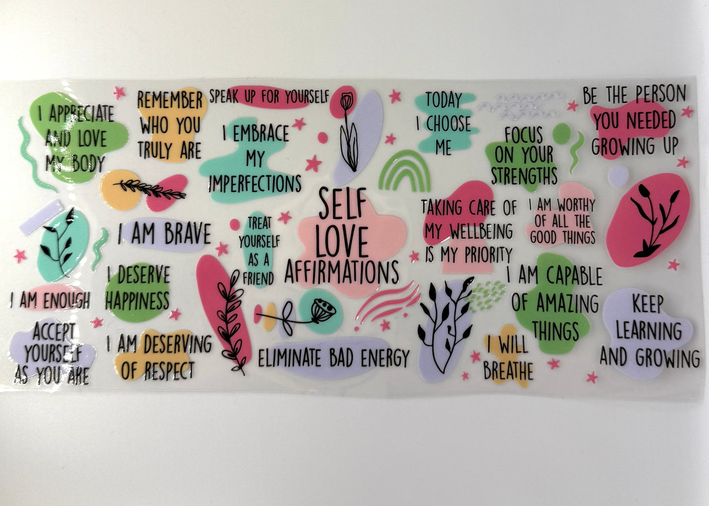 Self Love Affirmation 16oz Libbey Cup Wrap UV DTF