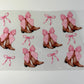 Coquette Pink Bow Cowboy Boots 16oz Libbey Cup Wrap UV DTF