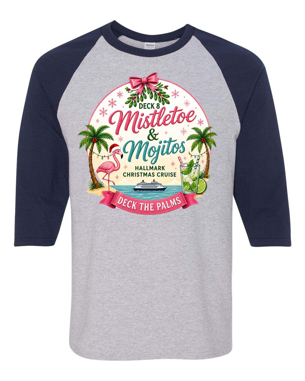 HM Mistletoe & Mojitos Deck 8 BASEBALL TEE