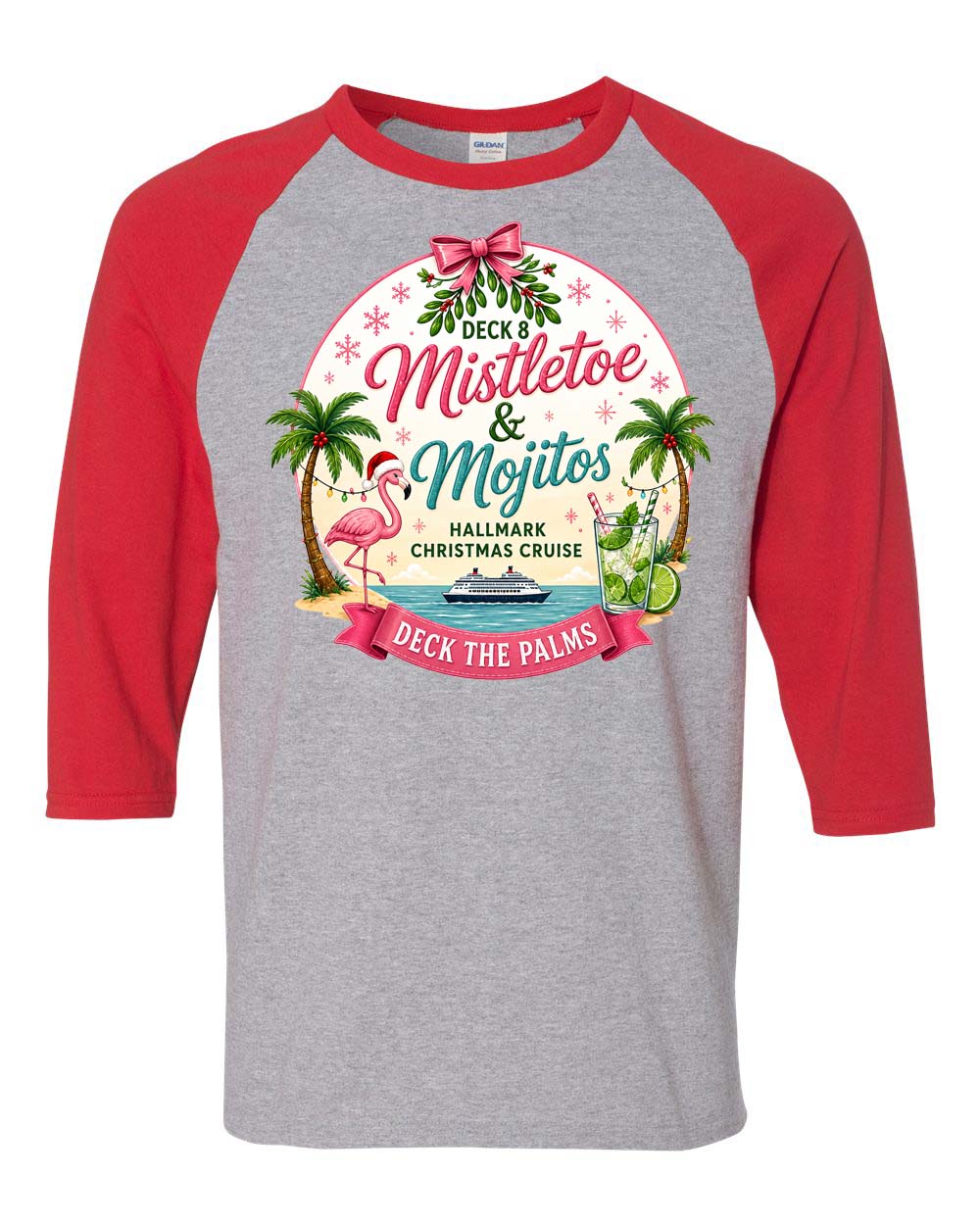 HM Mistletoe & Mojitos Deck 8 BASEBALL TEE