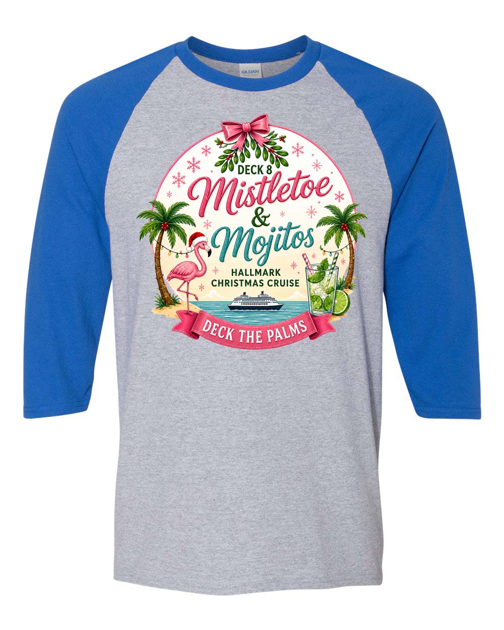 HM Mistletoe & Mojitos Deck 8 BASEBALL TEE