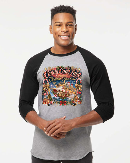HM Candy Cane Lane Deck 14 Baseball Raglan