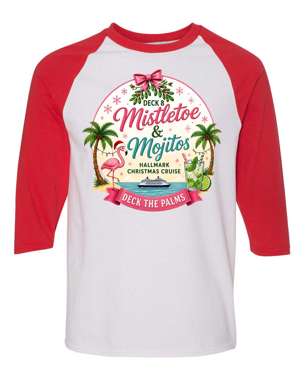 HM Mistletoe & Mojitos Deck 8 BASEBALL TEE