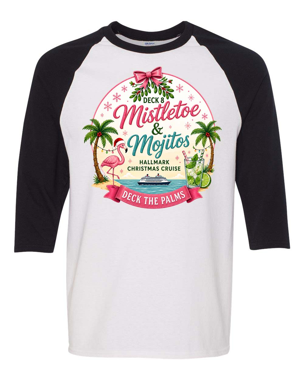HM Mistletoe & Mojitos Deck 8 BASEBALL TEE