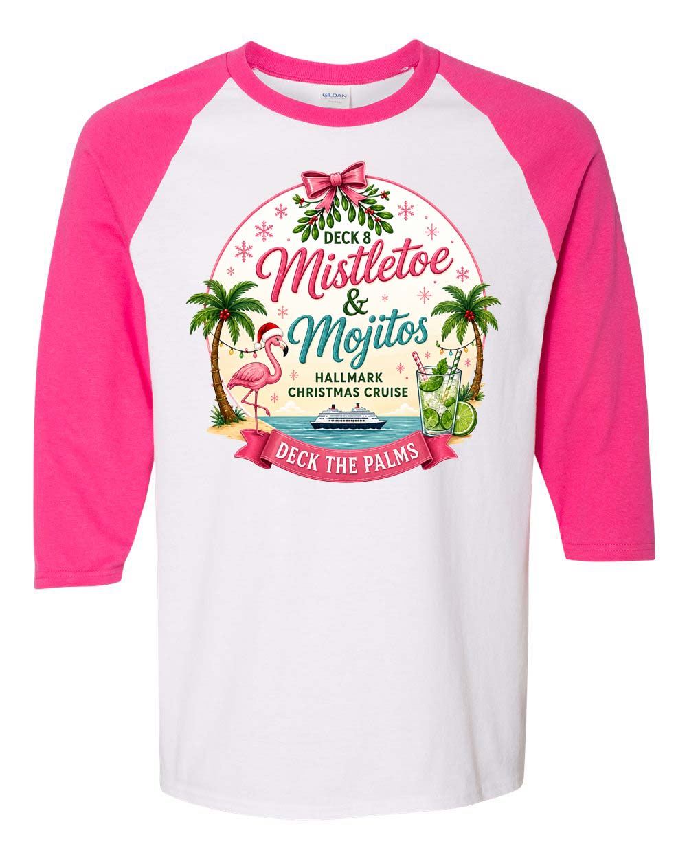 HM Mistletoe & Mojitos Deck 8 BASEBALL TEE