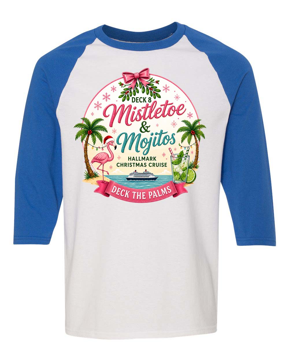 HM Mistletoe & Mojitos Deck 8 BASEBALL TEE