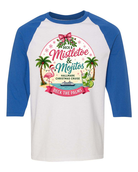 HM Mistletoe & Mojitos Deck 8 BASEBALL TEE