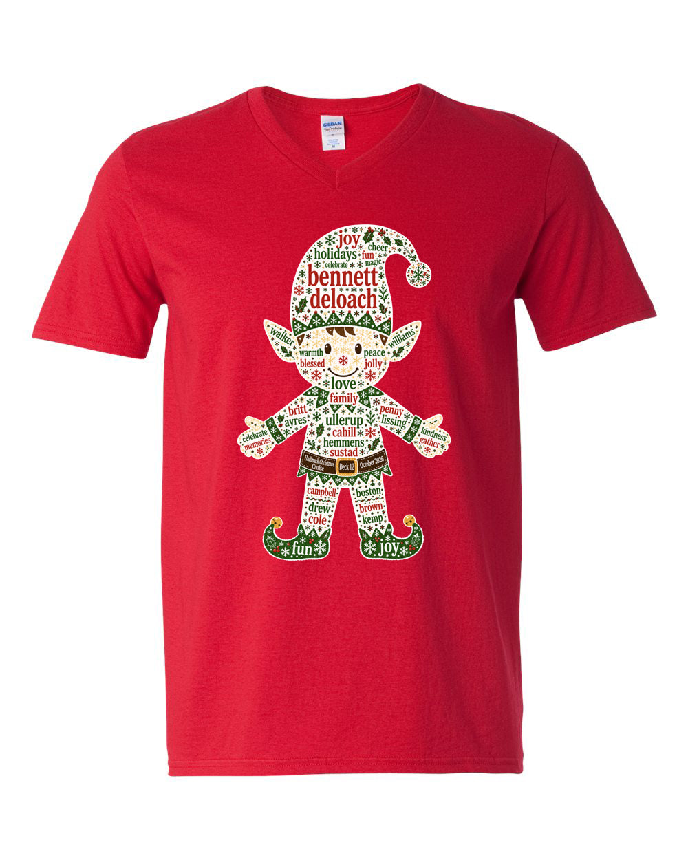 Deck 12 Elf Stars V-Neck