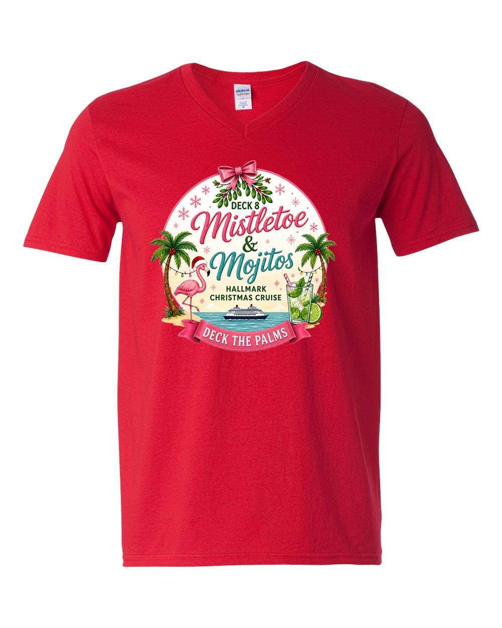 HM Mistletoe & Mojitos Deck 8 V-Neck