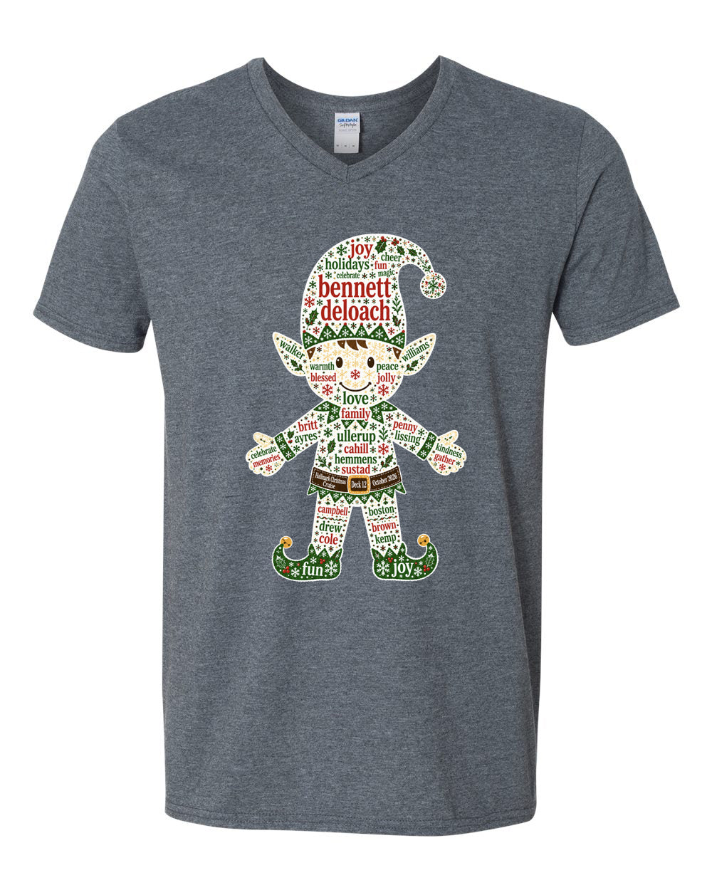 Deck 12 Elf Stars V-Neck
