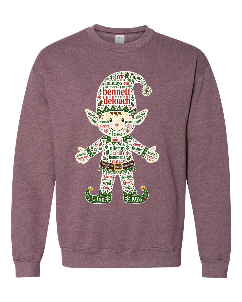 Deck 12 Elf Stars Crewneck