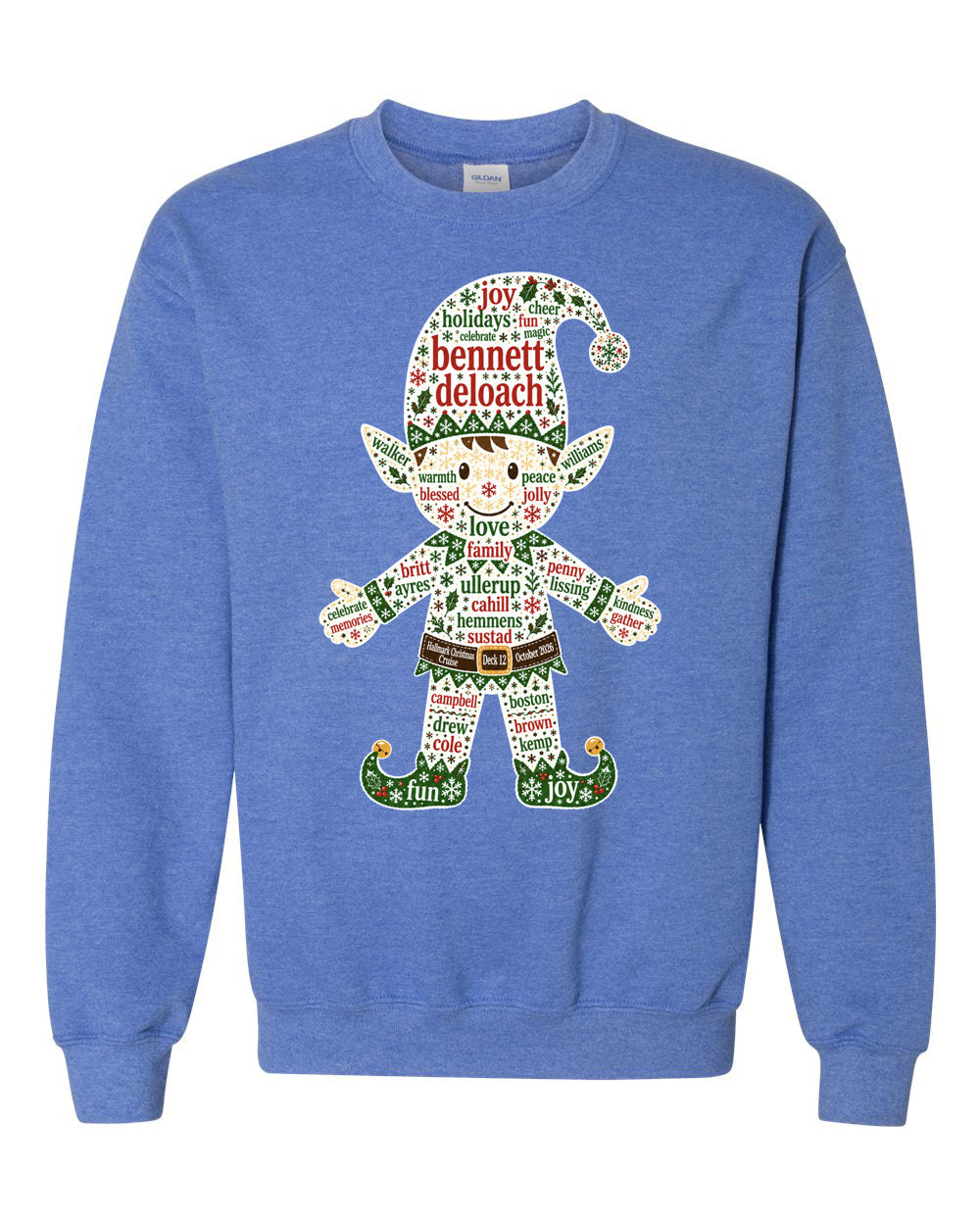 Deck 12 Elf Stars Crewneck