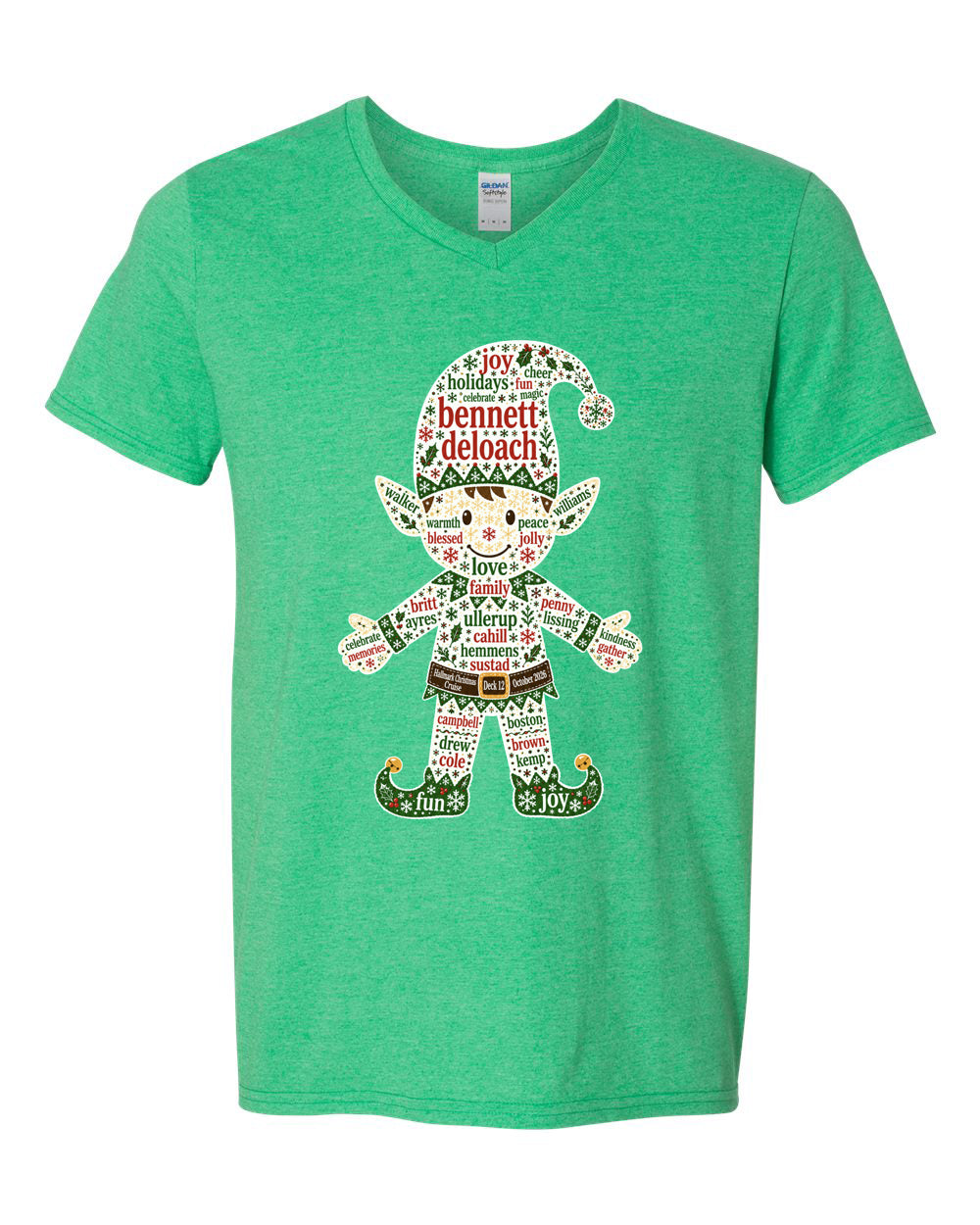 Deck 12 Elf Stars V-Neck