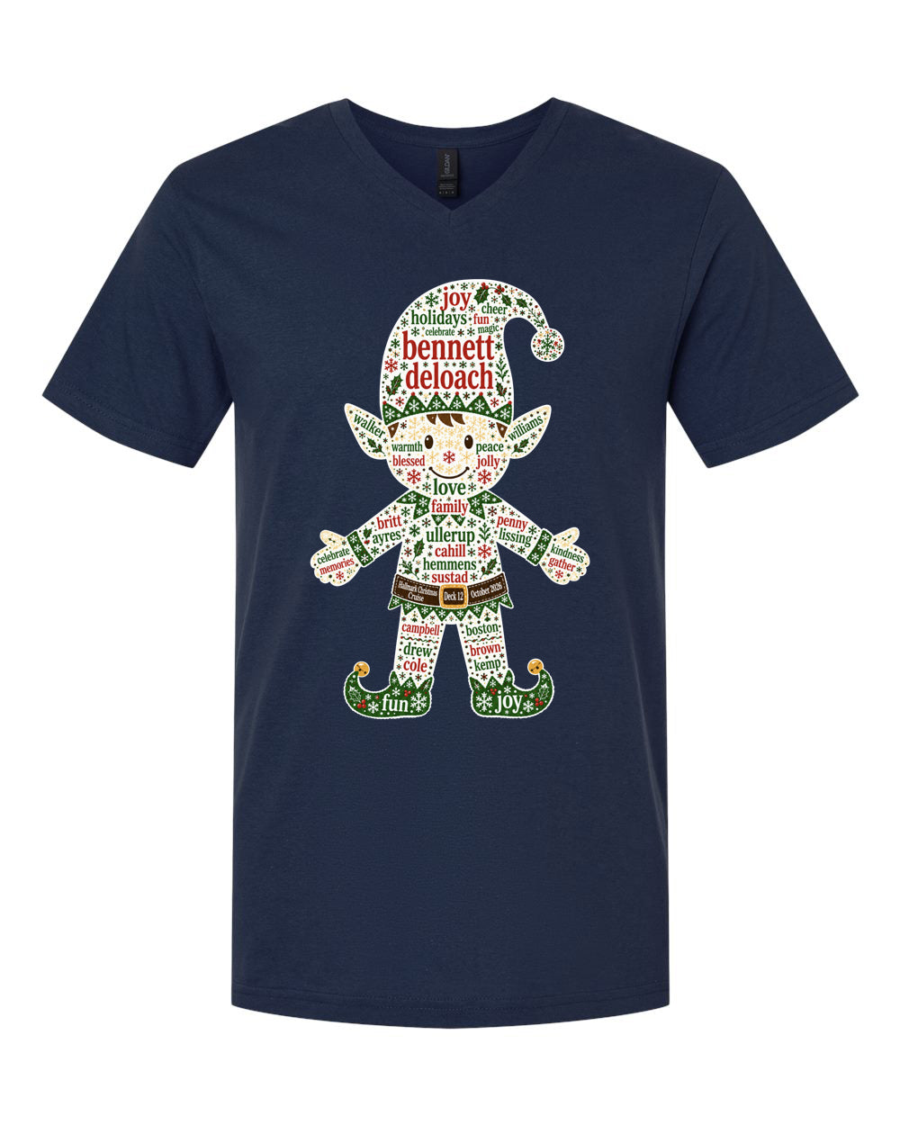Deck 12 Elf Stars V-Neck