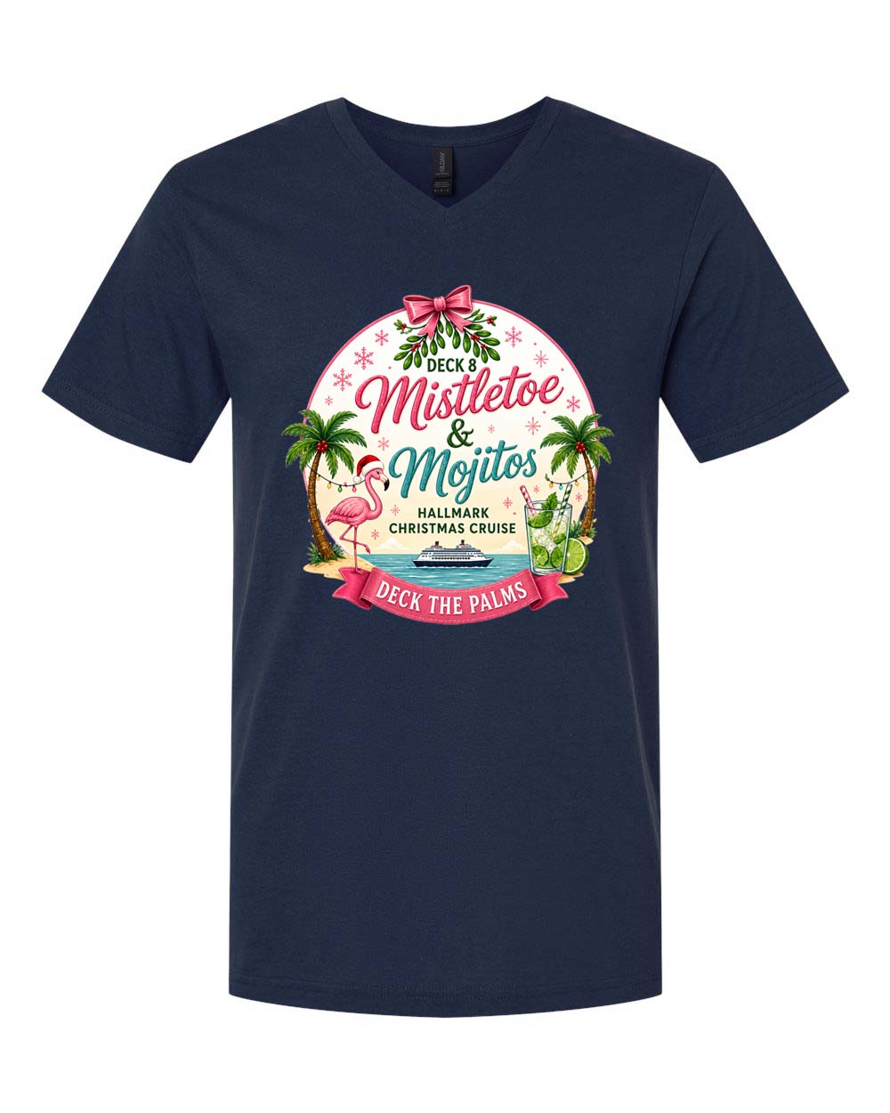 HM Mistletoe & Mojitos Deck 8 V-Neck