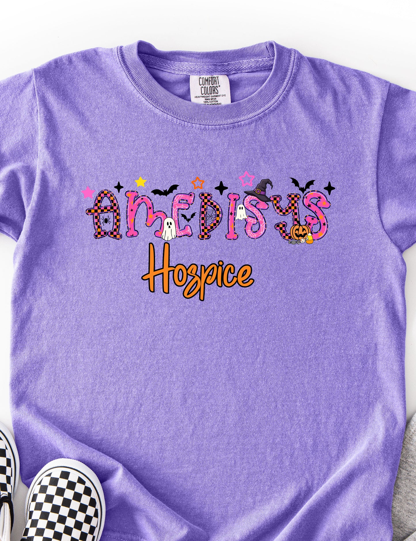 Amedisys Hospice Funky Halloween Violet Tee