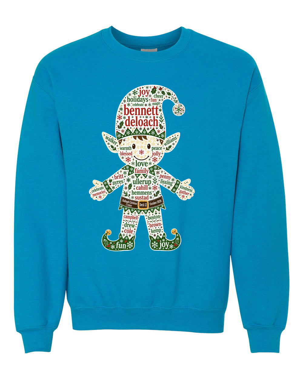 Deck 12 Elf Stars Crewneck