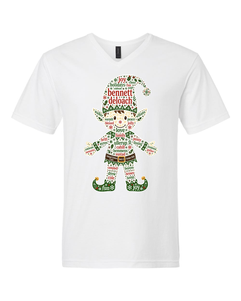 Deck 12 Elf Stars V-Neck
