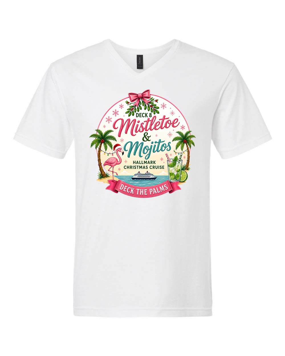 HM Mistletoe & Mojitos Deck 8 V-Neck